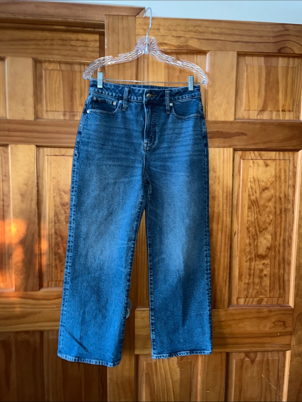 J.Crew Classic High-Rise Straight Leg Jeans in Medium Blue